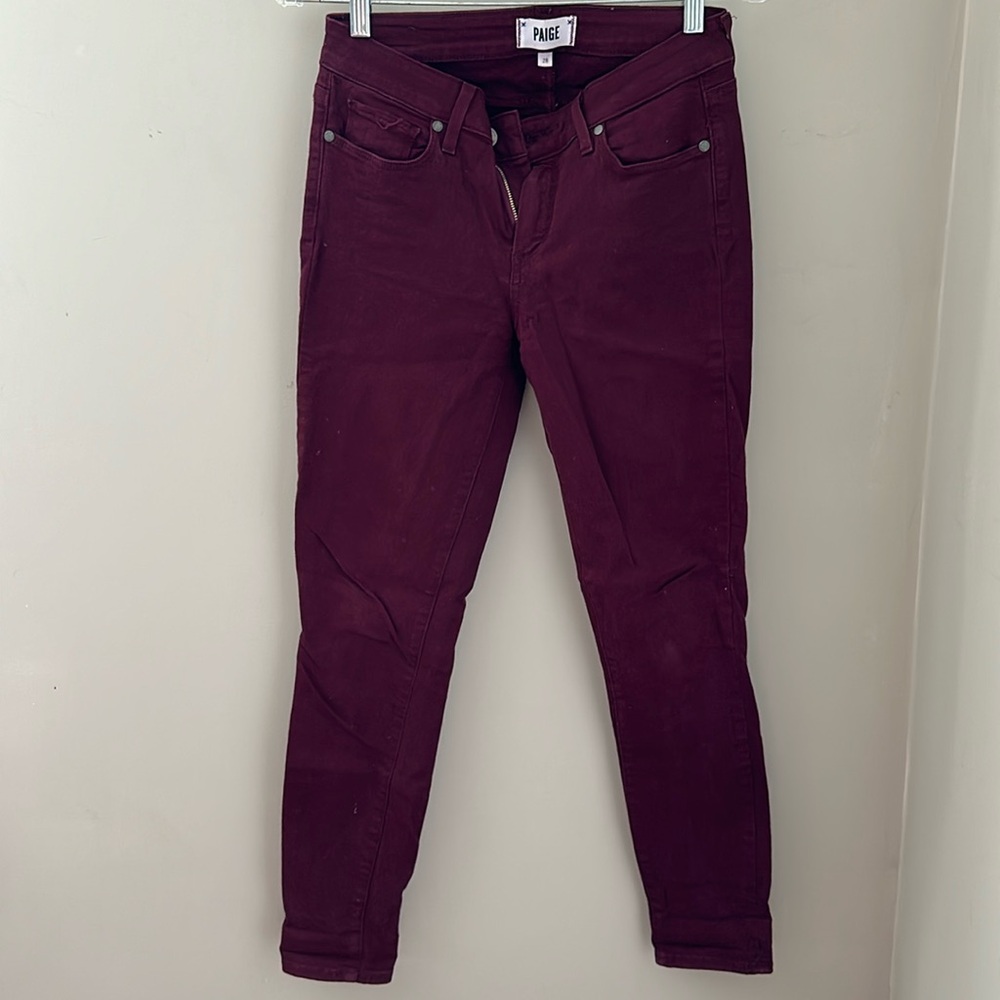 Paige maroon skinny jeans